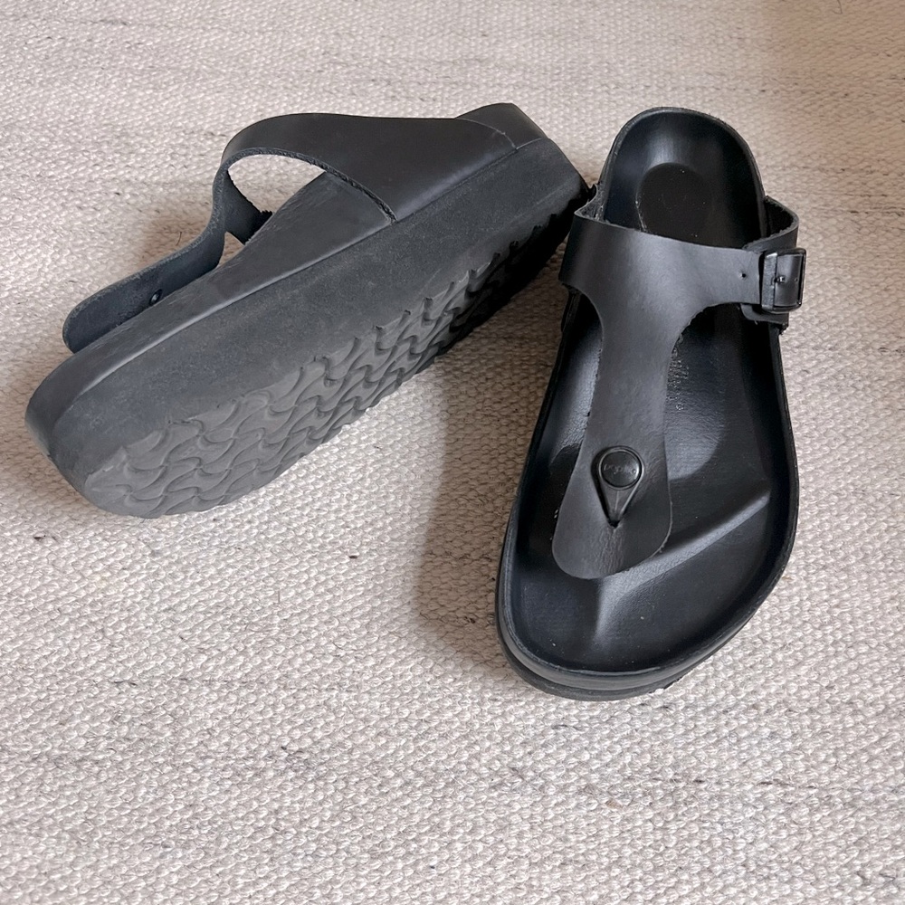 Birkenstock Papillio Gizeh Chunky Platform Leather Sandals Size 40